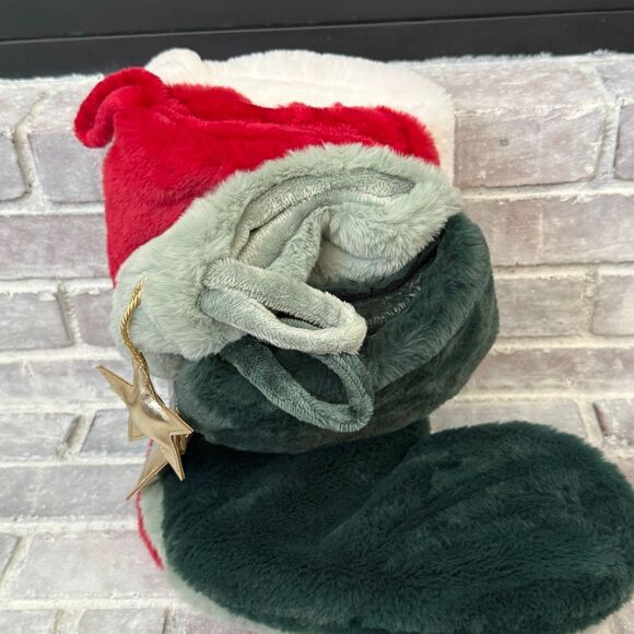 NWT Lot Of 4 Martha Stewart Faux Fur Christmas Stockings Set Red Green White OS - Picture 7 of 14